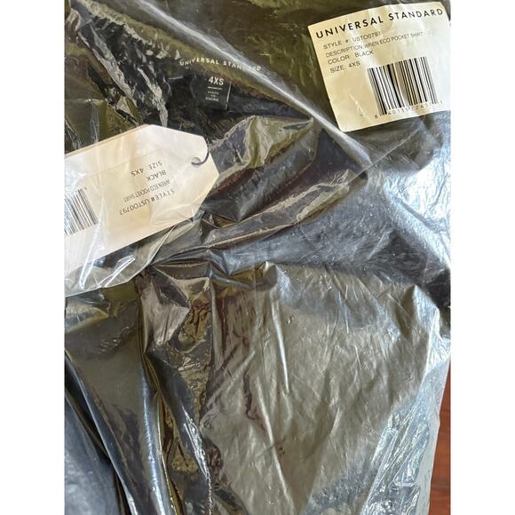 Universal Standard Wren Eco Pocket Shirt 4XS 00 0 Black NWT Button Top Capsule - Picture 3 of 4